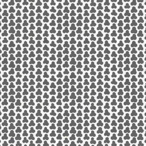 Three Leaf Clover Fabric in Gray